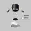 Миниатюра фото встраиваемый светодиодный светильник maytoni round dl058-7w4k-w | 220svet.ru